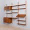 Danish Teak Wall Unit with Desk Shelf, 2 Cabinets and 8 Shelves by Preben Sorensen, 1960s 1
