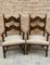 Mid-Century Spanish Colonial Carved Walnut Armchairs, Set of 2, Image 1