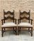 Mid-Century Spanish Colonial Carved Walnut Armchairs, Set of 2 2