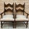 Mid-Century Spanish Colonial Carved Walnut Armchairs, Set of 2 4