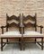 Mid-Century Spanish Colonial Carved Walnut Armchairs, Set of 2 6