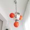 Large Space Age Orange Chromed Sputnik Hanging Lamp, 1960s 3