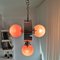 Large Space Age Orange Chromed Sputnik Hanging Lamp, 1960s 5