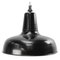 Vintage French Industrial Black Enamel Pendant Lamp 1