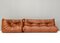 Togo Tan Leather Sofa by Michel Dacaroy for Ligne Roset, France, 1970, Set of 2, Image 7