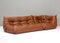 Togo Tan Leather Sofa by Michel Dacaroy for Ligne Roset, France, 1970, Set of 2, Image 9