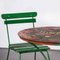 French Green Garden Set with Table and Four Chairs, 1940s 4