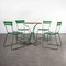 French Green Garden Set with Table and Four Chairs, 1940s 3