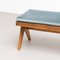 057 Civil Bench, Wood and Woven Viennese Cane with Cushion by Pierre Jeanneret for Cassina 10