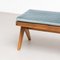 057 Civil Bench, Wood and Woven Viennese Cane with Cushion by Pierre Jeanneret for Cassina, Image 10