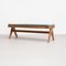 057 Civil Bench, Wood and Woven Viennese Cane with Cushion by Pierre Jeanneret for Cassina 2