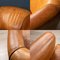 20th Century Dutch Sheepskin Leather Tub Chair & Footstool, Set of 2 11