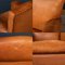 20th Century French Sheepskin Leather Armchairs, Set of 3 10