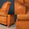 20th Century French Sheepskin Leather Armchairs, Set of 3, Image 8