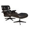 Eames Black Leather Lounge Chair & Ottoman from Vitra, 1980s, Set of 2 1