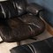 Eames Black Leather Lounge Chair & Ottoman from Vitra, 1980s, Set of 2 8