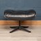 Poltrona Eames in pelle nera con poggiapiedi di Vitra, anni '80, set di 2, Immagine 42