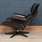 Poltrona Eames in pelle nera con poggiapiedi di Vitra, anni '80, set di 2, Immagine 48