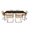 French Dining Table & Six Chairs by Guido Faleschini for Hermes, 1970s, Set of 7 1