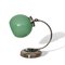 Kleine Mid-Century Bauhaus Tischlampe aus grünem Opalglas & Chrom, 1940er 1
