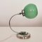 Kleine Mid-Century Bauhaus Tischlampe aus grünem Opalglas & Chrom, 1940er 2