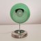 Kleine Mid-Century Bauhaus Tischlampe aus grünem Opalglas & Chrom, 1940er 4