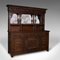 Large Antique English Victorian Oak Estate Hunt Cabinet Sideboard 1