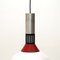 Brushed Metal and White Glass Chandelier from Stilnovo, 1960s 11