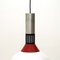 Brushed Metal and White Glass Chandelier from Stilnovo, 1960s, Image 11