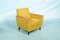 Fauteuil Space Age Vert Citron avec Accoudoirs en Bois, 1970s 1