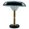 Italian Brass and Leather Table Lamp in the Style of Oscar Torlasco, 1950s 1