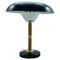 Italian Brass and Leather Table Lamp in the Style of Oscar Torlasco, 1950s, Image 1