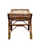 French Woven Wicker and Bamboo Stool Bench, 1960s 3