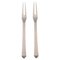Sterling Silver Pyramid Cold Meat Forks from Georg Jensen, 1930s, Set of 2 1