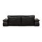 Black Leather Evento 2-Seat Sofa Set with Stool from Koinor, Set of 2 14