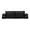 Schwarzes Evento 2-Sitzer Ledersofa Set mit Hocker von Koinor, 2er Set 14