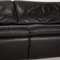 Black Leather Evento 2-Seat Sofa Set with Stool from Koinor, Set of 2 5