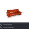 Orange Leather 2-Seat Sofa & Armchair from Machalke Ronda, Set of 2 2