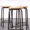 French Chocolate Round High Stools from Mullca, 1960s, Set of 6 4