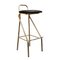 Mid-Century Brass Metal Leather Bar Stools, Italy, 1960, Set of 2 3