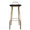 Mid-Century Brass Metal Leather Bar Stools, Italy, 1960, Set of 2 2