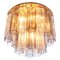 Bernsteinfarbene Deckenlampe aus Muranoglas & Messing von JT Kalmar 1
