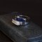 18K White Gold Ring with Sapphires & Brilliant Cut Diamonds, 1940s or 1950s 4