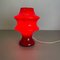 German Mushroom Red Glass Desktop Light from Hustadt Lights, 1970s 15