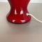 German Mushroom Red Glass Desktop Light from Hustadt Lights, 1970s 9