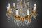 Gilded Bronze and Pendants Chandelier with Eight Arms of Lights 7