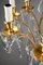 Lámpara de araña de bronce dorado y colgantes con ocho brazos de luces, Imagen 13
