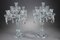 Glass Candelabras with Crystal Pendants, Set of 2 3