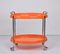 Carrello bar ovale Mid-Century in plastica arancione e metallo cromato, Italia, Immagine 11