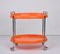 Mid-Century Italian Oval Orange Plastic and Chromed Metal Bar Cart, 1950s 11